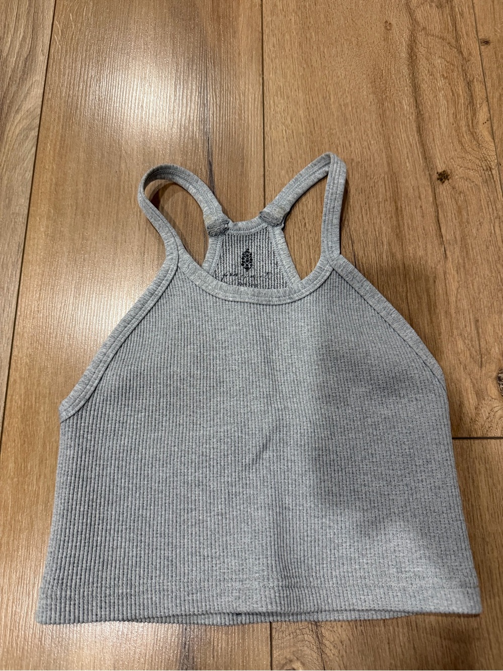 FP Movement by Free People Heather Gray Ribbed Racerback Crop